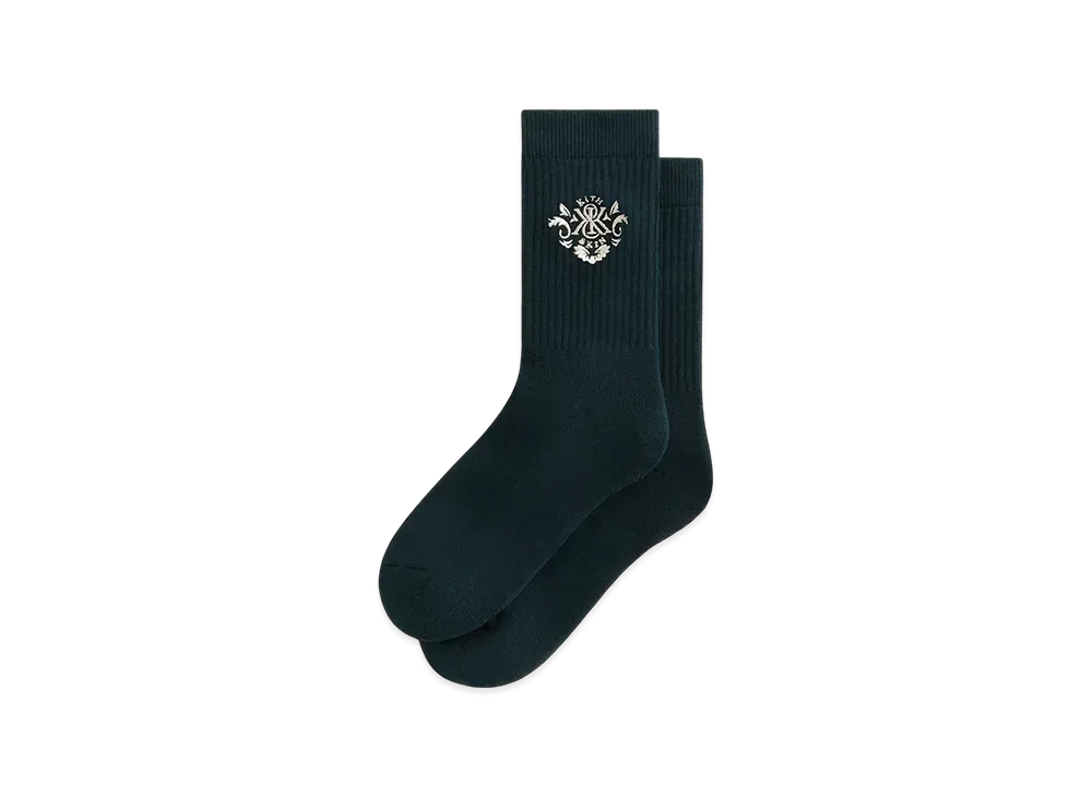 Kith Ornate Crest Logo Crew Socks "Stadium"