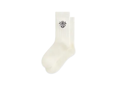 Kith Ornate Crest Logo Crew Socks "Silk"