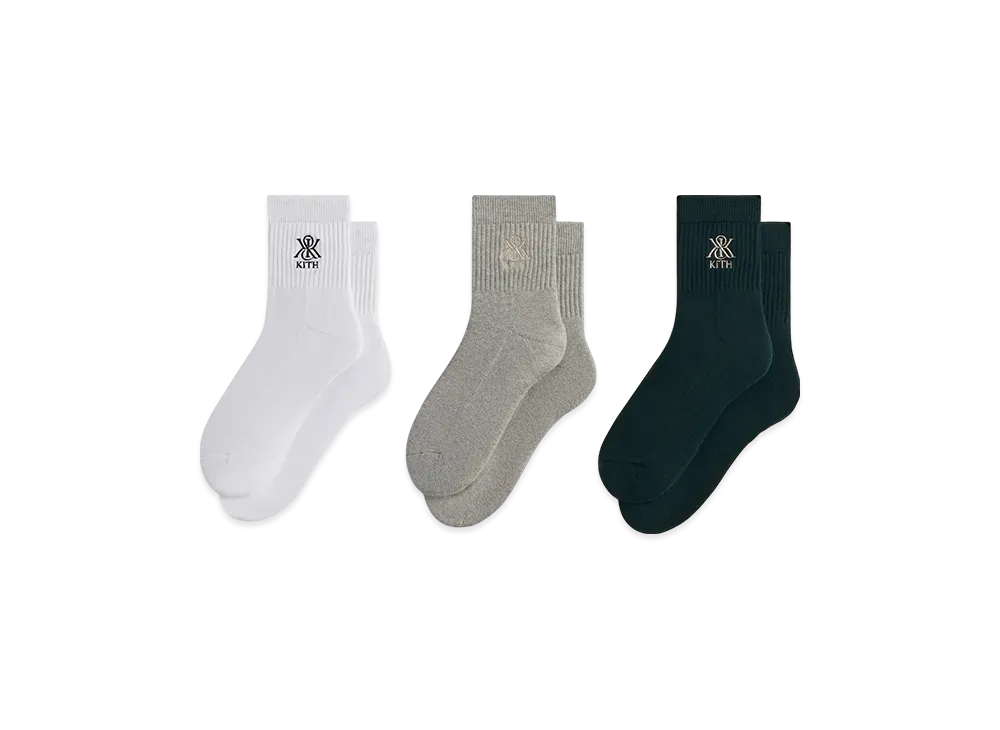 Kith 3-Pack Crest Mid Crew Socks "Multi"