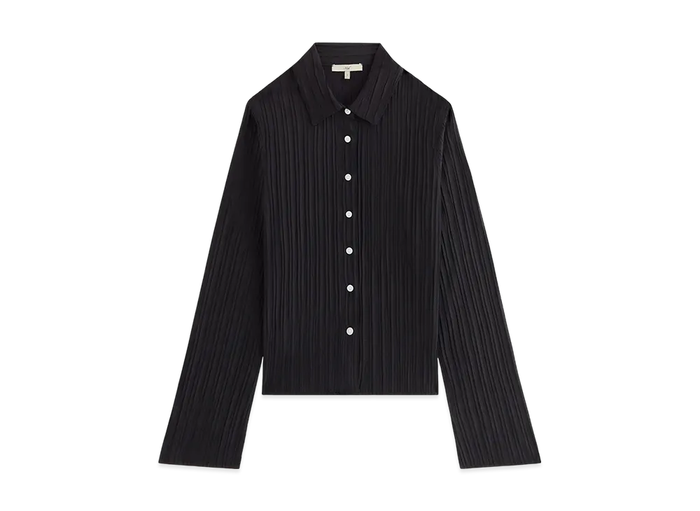 Kith Women Elvira Plisse Button Down Shirt "Ink"