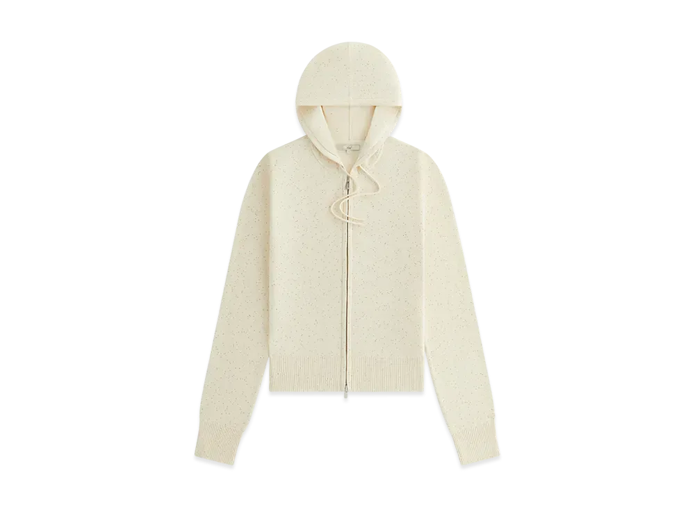 Kith Women Faryn Sequined Hooded Zip Sweater "Sandrift"