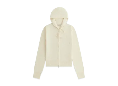 Kith Women Faryn Sequined Hooded Zip Sweater "Sandrift"