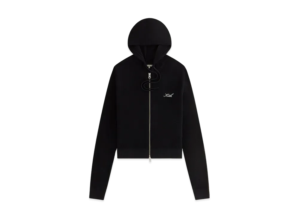 Kith Women Adley Shrunken Sweater Hoodie "Black"