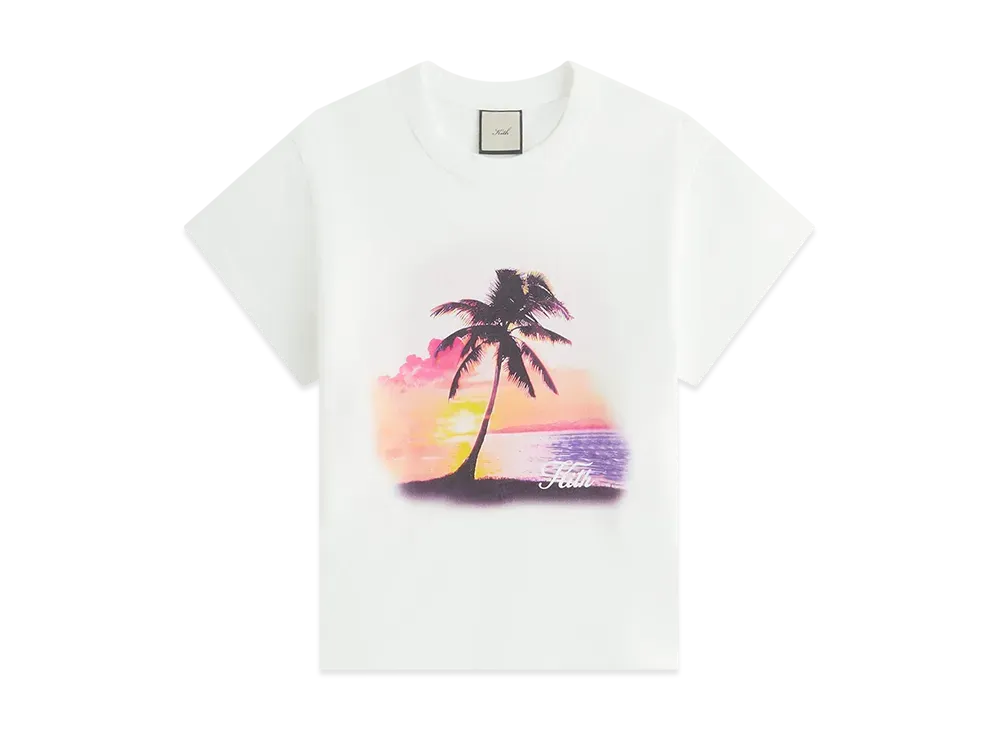 Kith Women Sunset Palm Mulberry Vintage Tee "White"