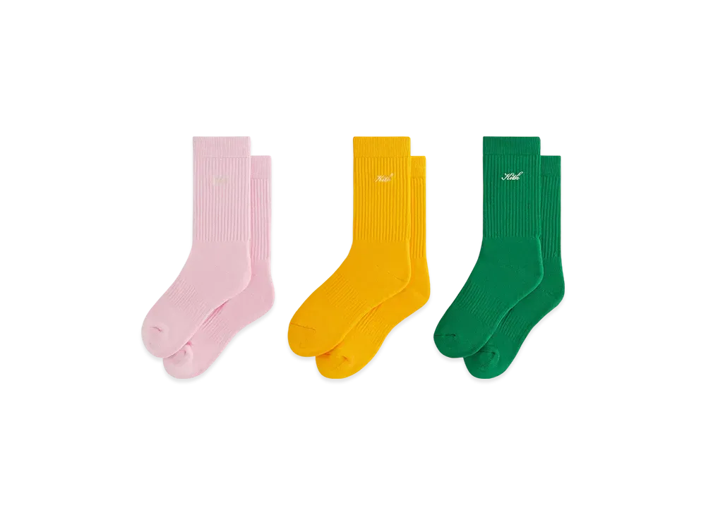 Kith Women Script Classic Crew Sock 3-Pack "Multi"