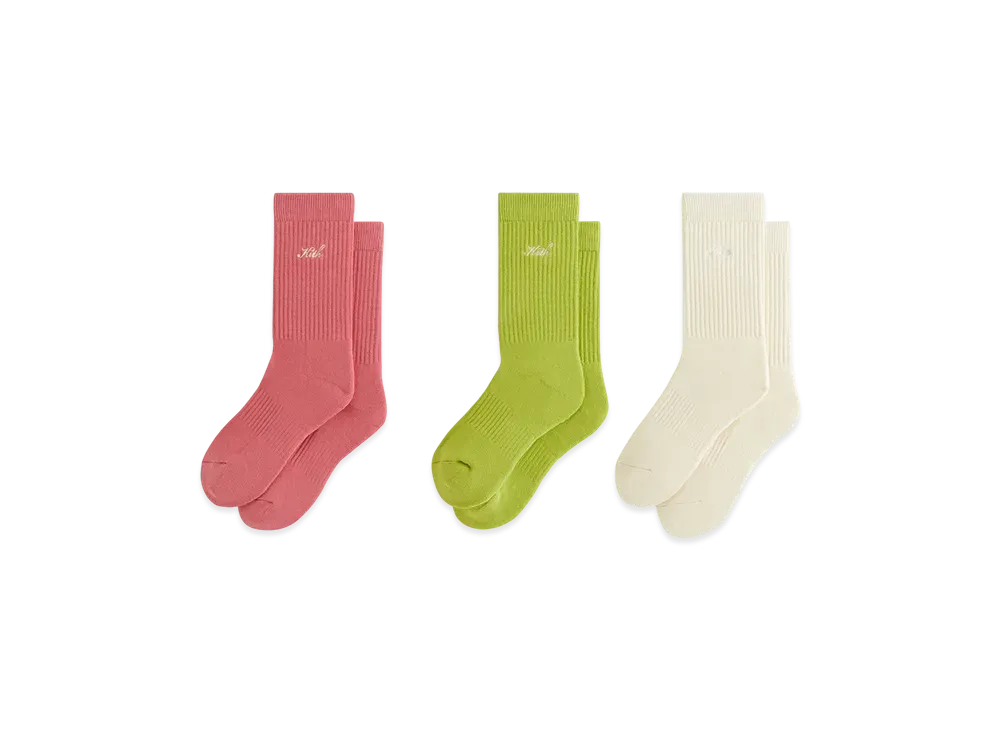 Kith Women Script Classic Crew Sock 3-Pack "Multi"