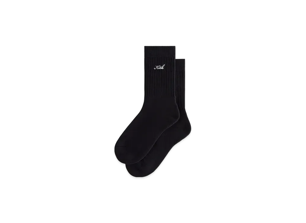 Kith Women Script Classic Crew Socks "Black"