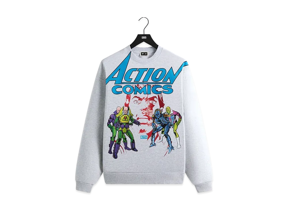 Kith x Superman Action Comics Nelson Crewneck "Light Heather Grey"