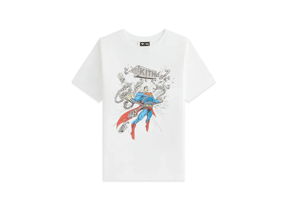 Kith x Superman Kids Chains Vintage Tee "White"