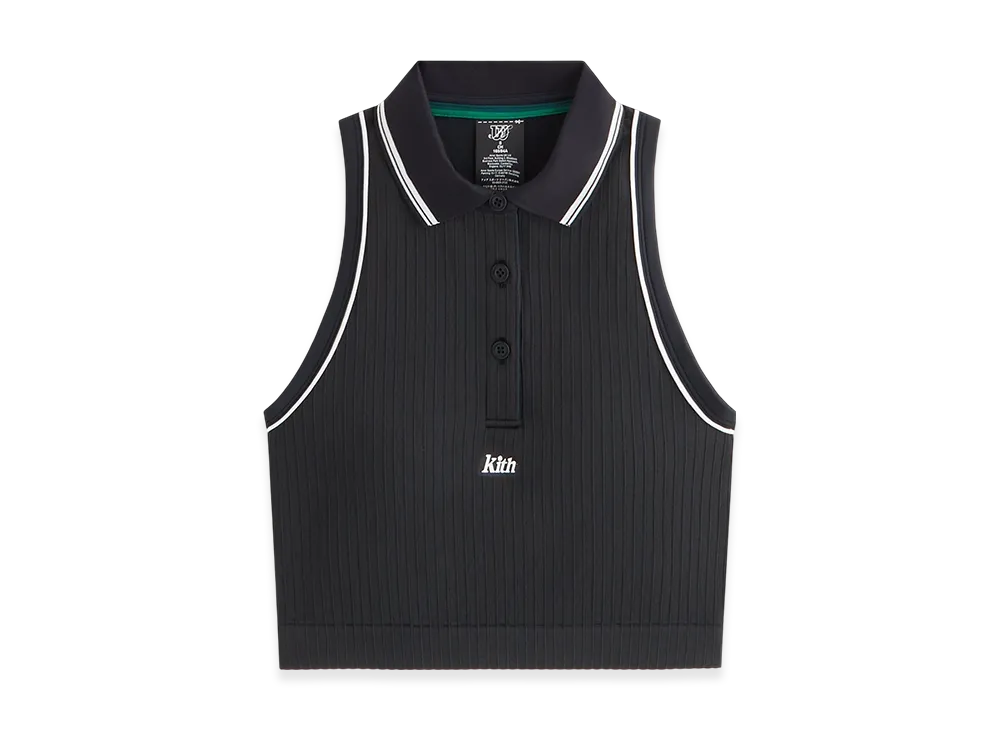 Kith Women for Wilson Classic Cropped Polo "Black"