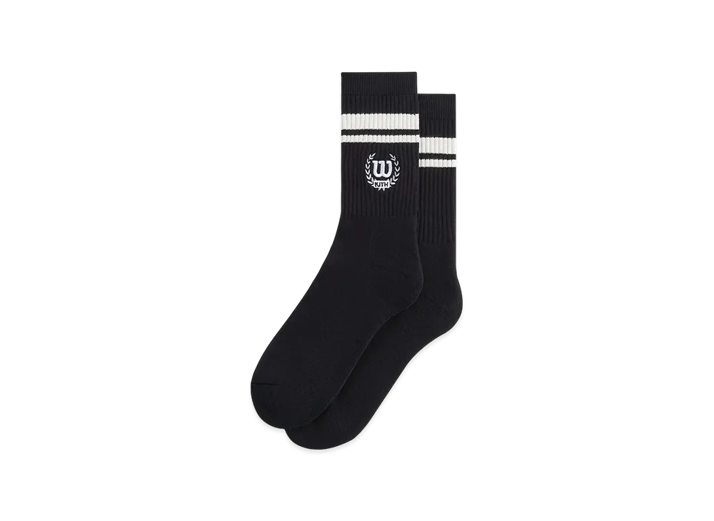 Kith for Wilson Striped Logo Crew Socks "Nocturnal"