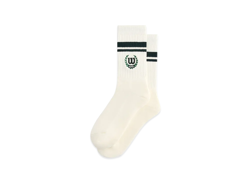 Kith for Wilson Striped Logo Crew Socks "White"