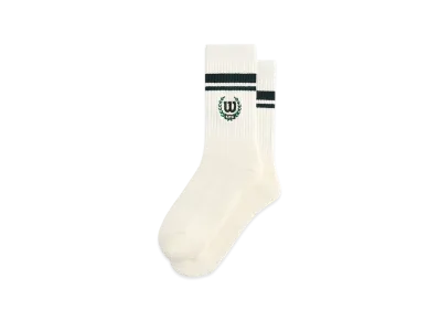 Kith x Wilson Striped Logo Crew Socks "White"
