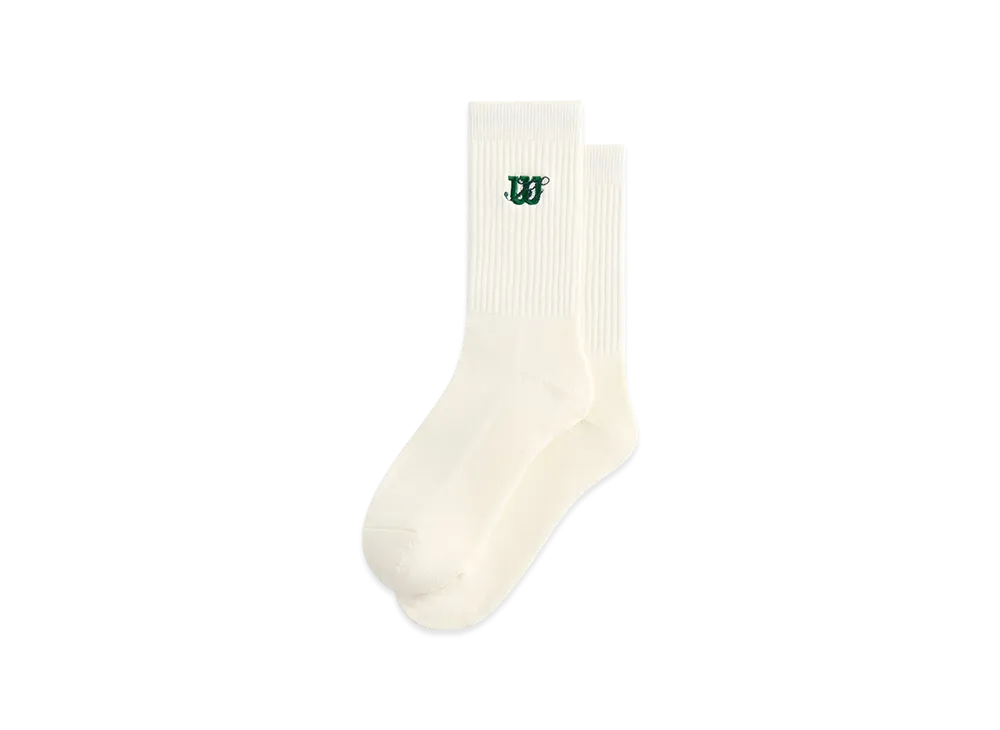 Kith x Wilson Logo Crew Socks "White"
