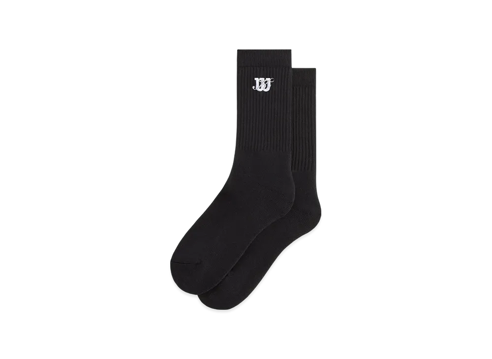 Kith x Wilson Logo Crew Socks "Black"