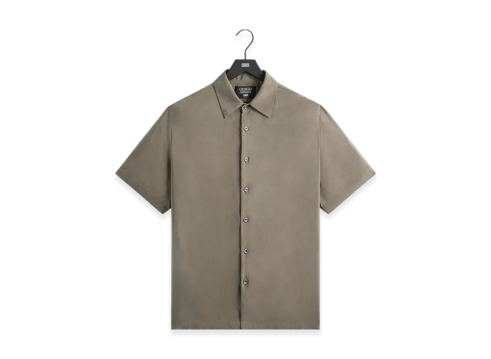 Kith x Giorgio Armani Silky Short Sleeve Button Up "Gravel"