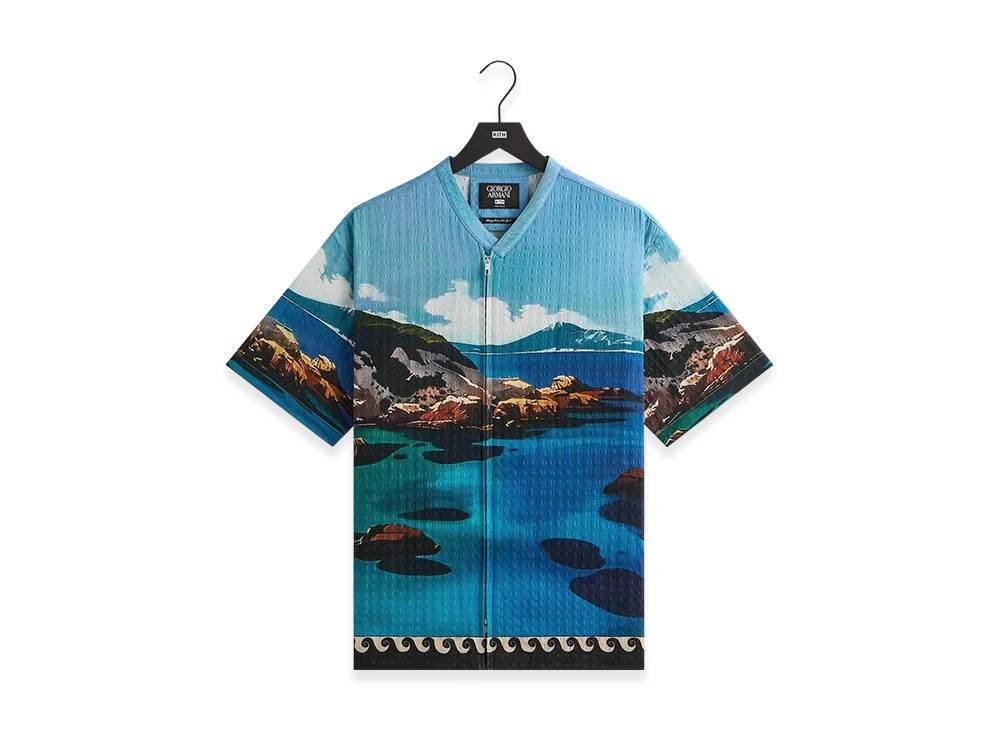Kith x Giorgio Armani Sardinia Short Sleeve Zip Shirt "Multi"