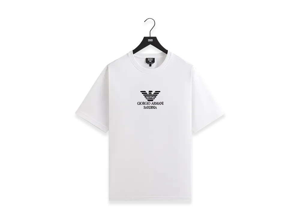GIORGIO ARMANI × KITH コラボ Sardinia ロゴ 半袖Tシャツ Giorgio Armani & Kith Sardinia Tee - White