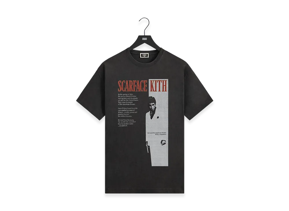 キス フォー スカーフェイス フィルム ポスター ヴィンテージ Tシャツ "ブラック"