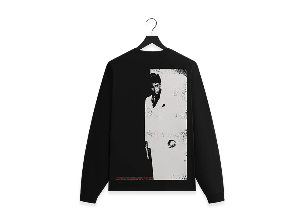 キス フォー スカーフェイス トニー モンタナ ロング スリーブ Tシャツ "ブラック"