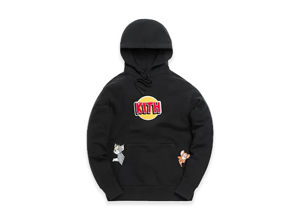 キス x トムアンドジェリー フーディー "ブラック"