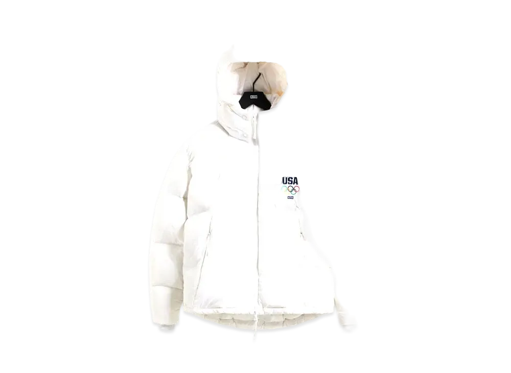 Kith x Team USA Olympic Midi Puffer "White"