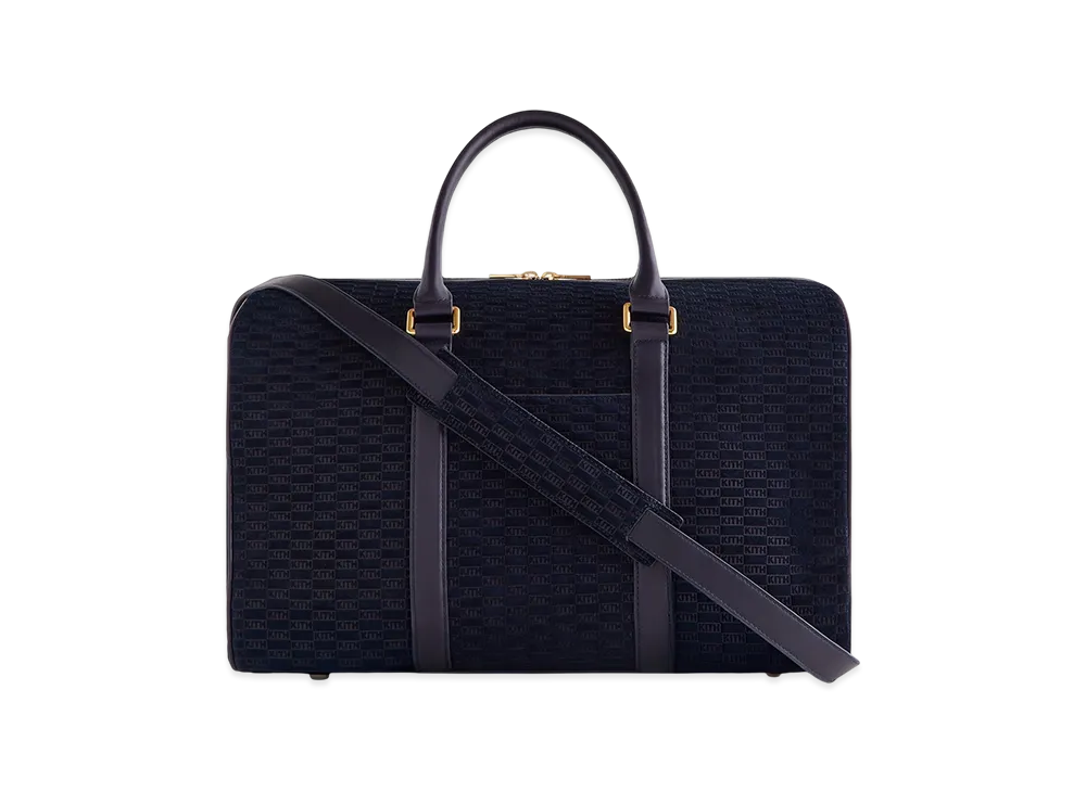 Kith Monogram Suede Traveler K40 Bag "Ink"