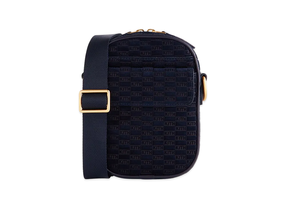 Kith Monogram Suede Passenger K15 Bag "Ink"