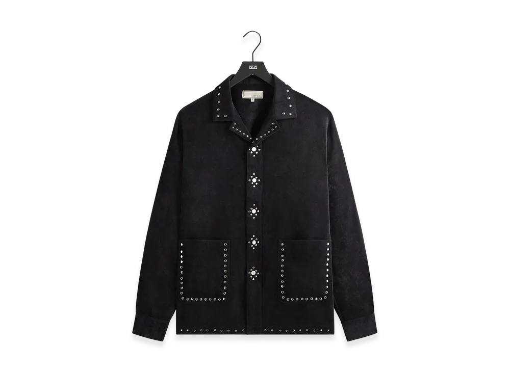 Kith x &Kin Sawyer Long Shirt Camp Collar Shirt "Black"