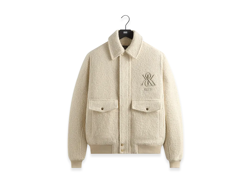 Kith Boucle Hawthorne Flight Jacket "Sandrift"