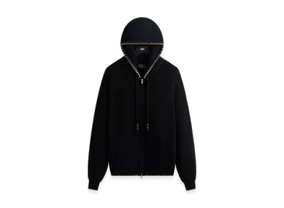 Kith Full Zip Miles Knit Hoodie "Black"