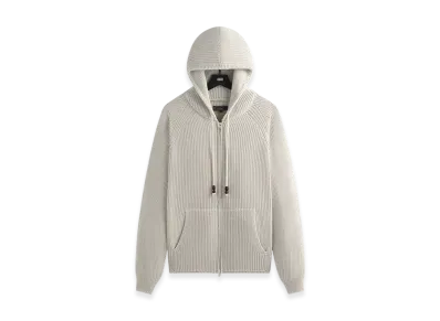 Kith Full Zip Miles Knit Hoodie "Light Heather Grey"