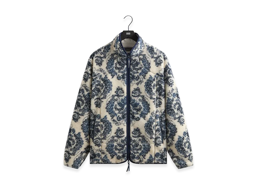 Kith Damask Floral Sherpa Harper Jacket "Sandrift"
