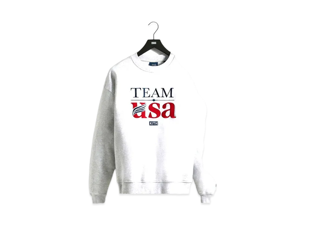 Kith x Team USA Crewneck "Light Heather Grey"