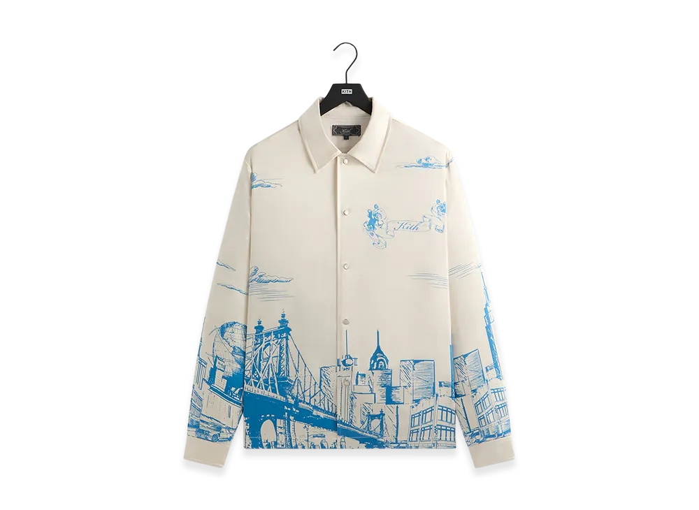 Kith Scenic Long Sleeve Boxy Collared Overshirt "Sandrift"