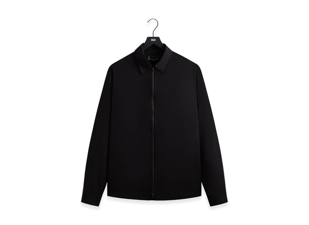 Kith Tropical Wool Marquis Zip Up Shirt "Black"