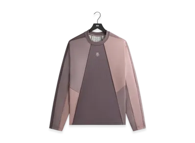 Kith Long Sleeve Panelled Otto Tee "Dusty Mauve"