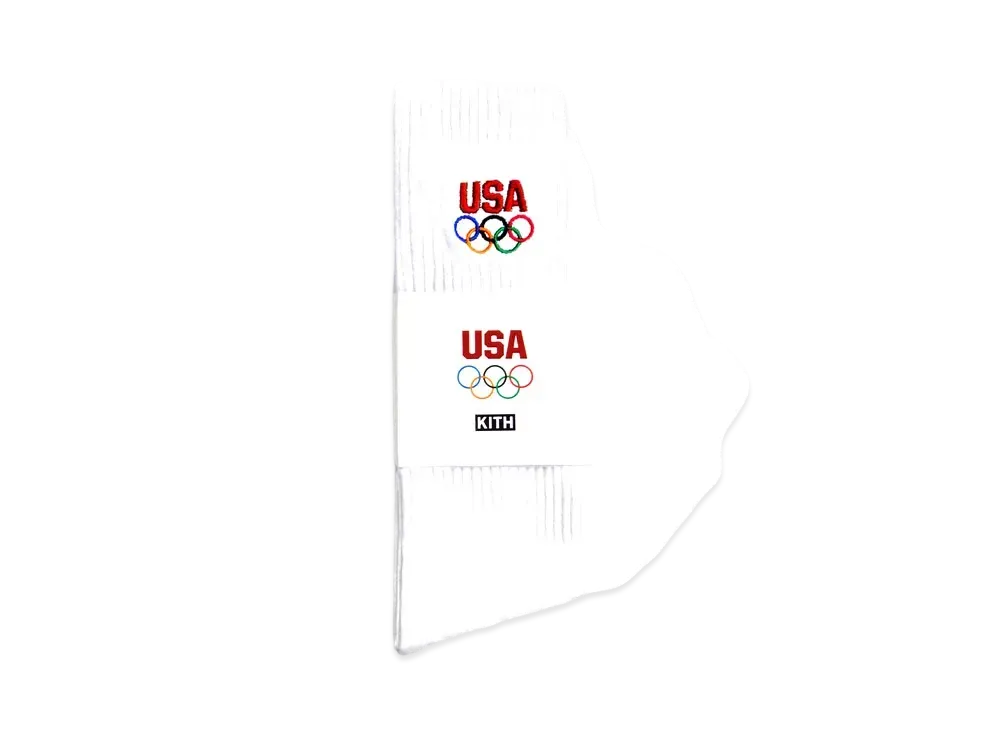 Kith x Team USA 5 Rings Socks "White"