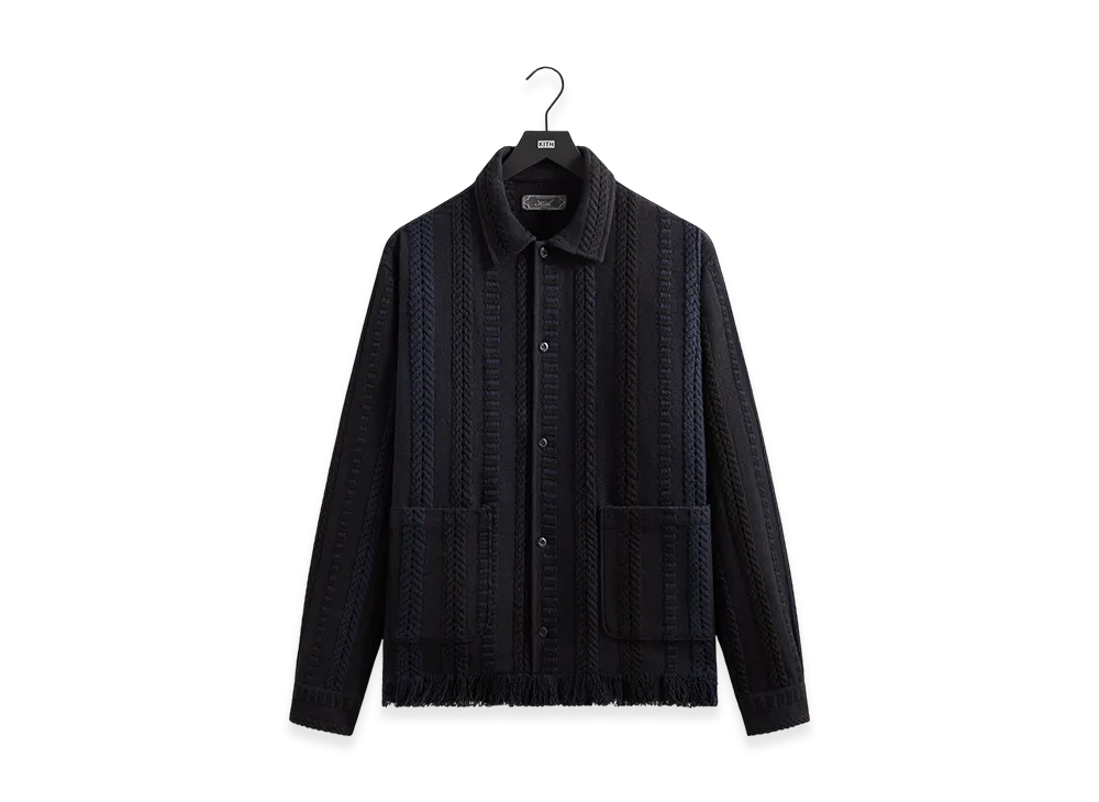 Kith Mixed Stripe Tweed Boxy Collared Overshirt "Nocturnal"