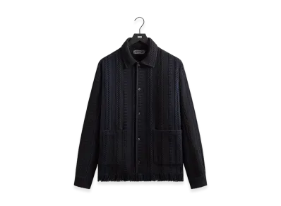 Kith Mixed Stripe Tweed Boxy Collared Overshirt "Nocturnal"
