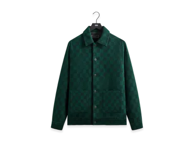 Kith Check Boucle Boxy Collared Overshirt "Ivy Green"