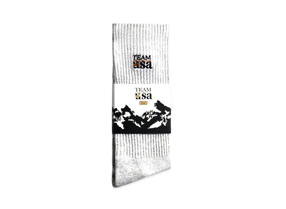 Kith x Team USA Socks "Light Heather Grey"