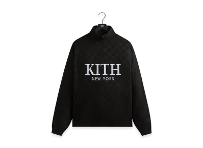 Kith Double Weave Davis Quarter Zip Pullover "Black"
