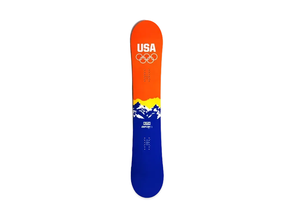 Kith x Team USA x Capita V2 158 Snowboard "Orange / Blue"