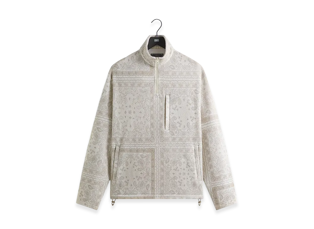 Kith Striped Interlock Claremont Quarter Zip "Canvas"