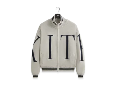 Kith Big Letter New York Wyona Full Zip Sweater "Light Heather Grey"