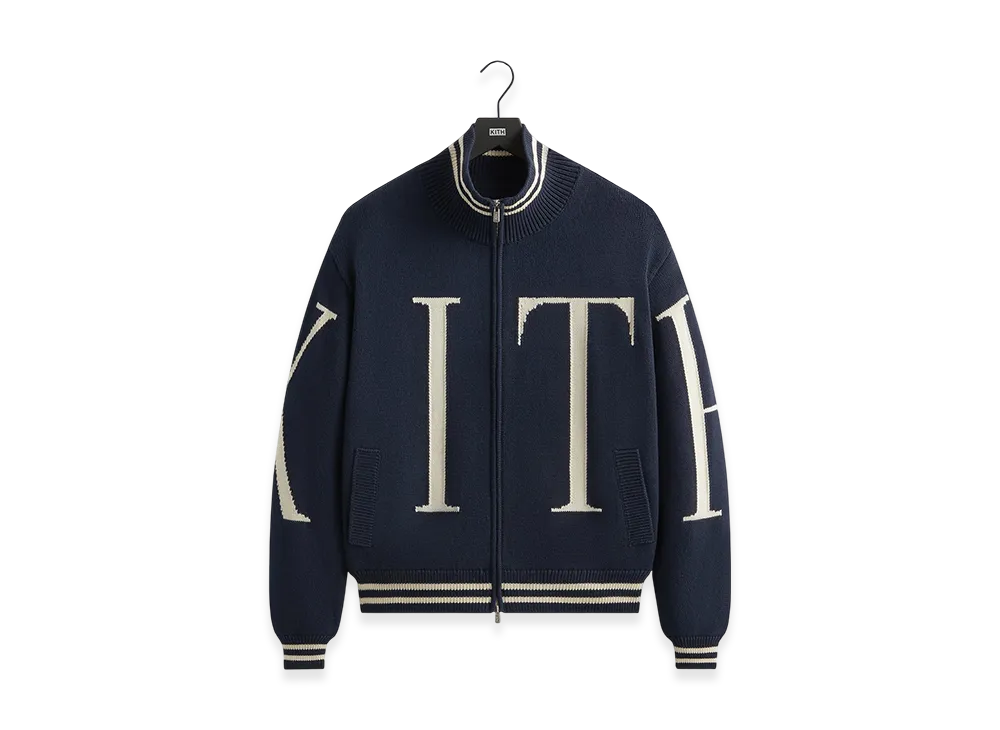 Kith Big Letter New York Wyona Full Zip Sweater "Nocturnal"