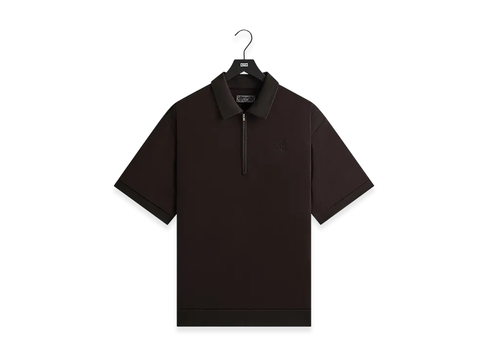 Kith Zip-Front Performance Knit Ethan Polo "Kindling"