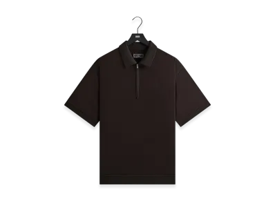 Kith Zip-Front Performance Knit Ethan Polo "Kindling"