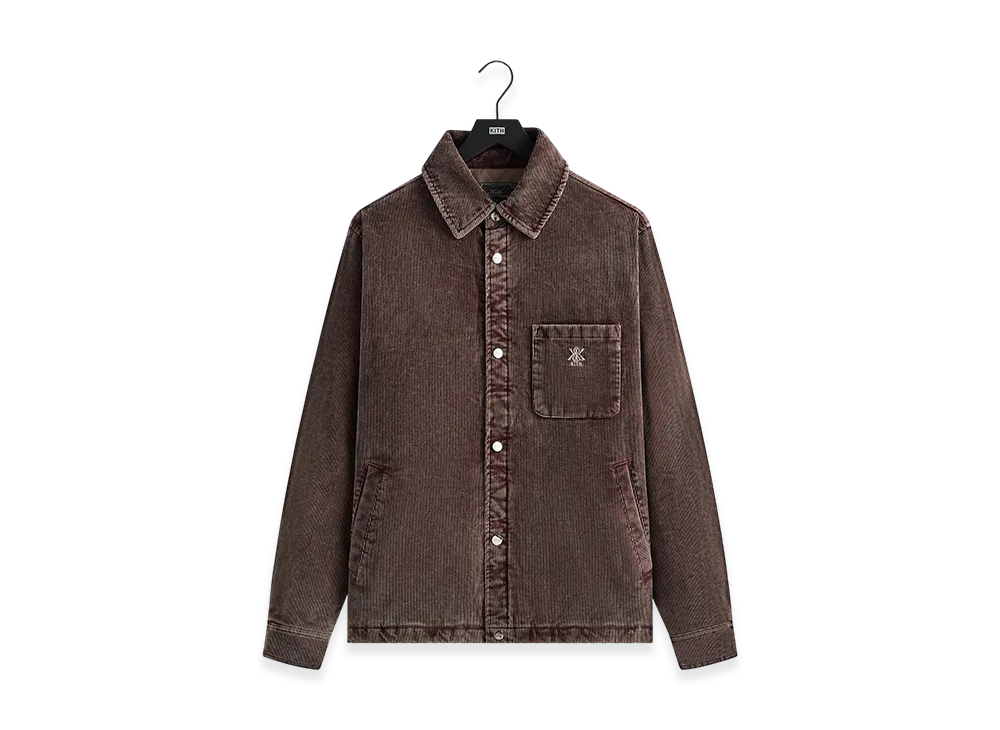 Kith Washed Corduroy Brixton Puffed Shirt Jacket "Saddle"